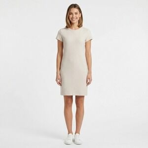 Vineyard Vines Womens XS White Textured Ottoman Rib Short Sleeve‎ Shift Dress